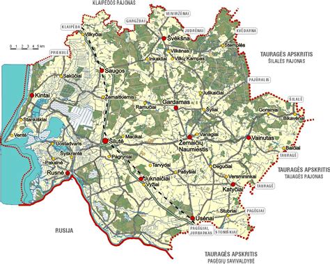 Šilutės rajonas Lietuvos žemėlapyje