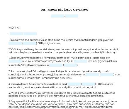 Žalos atlyginimo schema