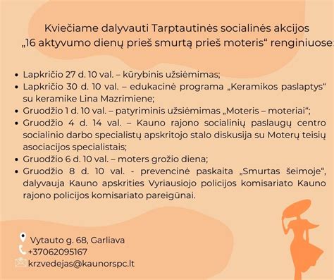 16 aktyvumo dienų prieš smurtą prieš moteris