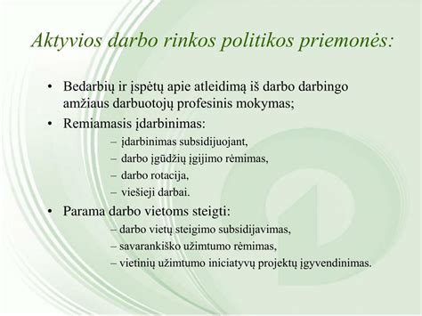 Aktyvios darbo rinkos priemonės