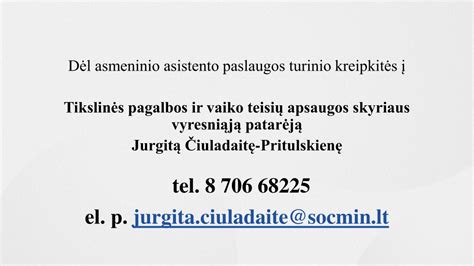 Asmeninio asistento paslaugos Vilniuje