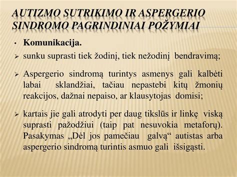 Aspergerio sindromo požymiai