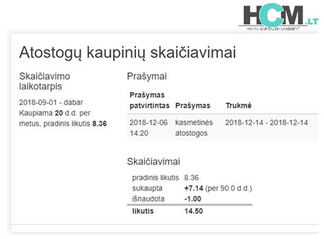 Atostogų skaičiavimo schema