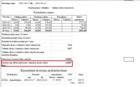 Atostoginiu skaiciavimas