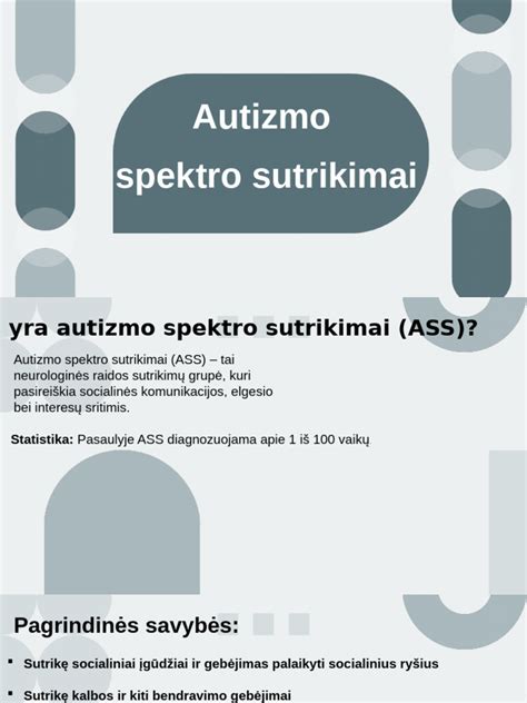 Autizmo spektro sutrikimai ugdymo procese