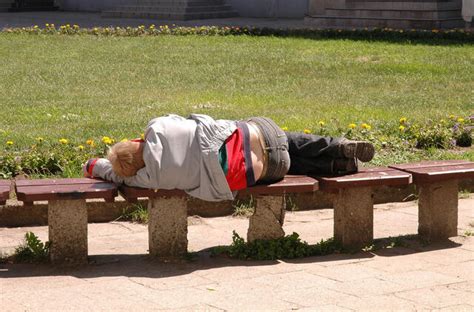 Benamis miega ant suoliuko