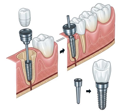 Dantų implantavimo schema