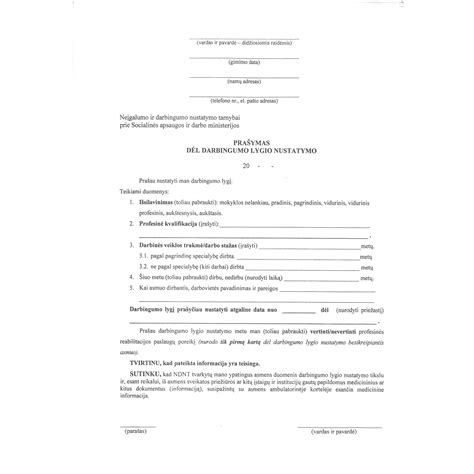 Darbingumo lygio nustatymo schema