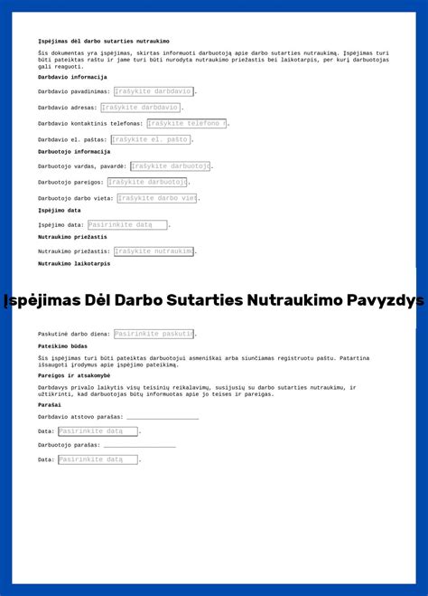Darbo sutarties nutraukimo schema