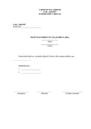 Darbuotojas rašo prašymą