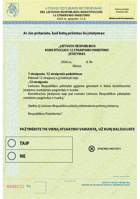 Dvigubos pilietybės referendumo biuletenio pavyzdys
