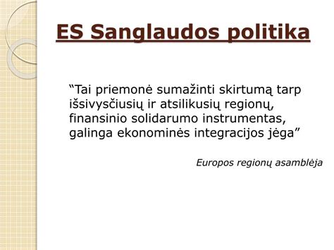 ES Sanglaudos politika