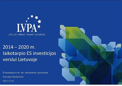ES investicijos 2014-2020 m. programa pagal sritis