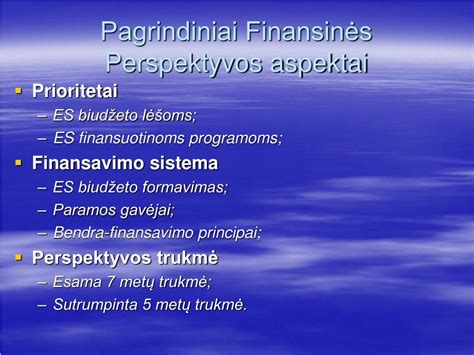 Finansinė priemonė Perspektyva