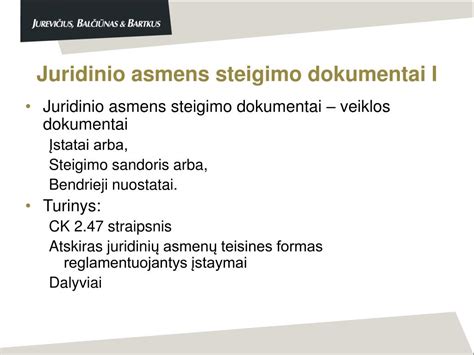 Juridinio asmens steigimo schema