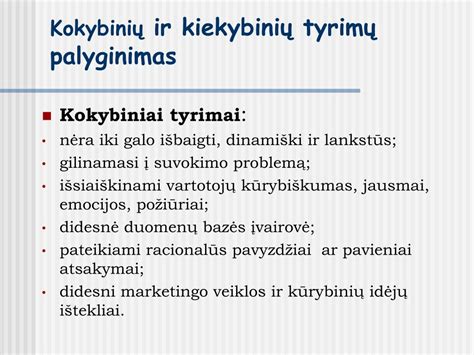 Kiekybinių ir kokybinių tyrimų palyginimas