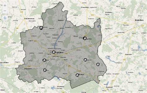 Kupiškio rajono žemėlapis