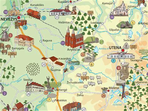 Lietuvos kurortų žemėlapis