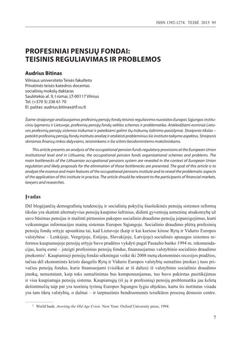 Lietuvos pensijų sistemos problemos