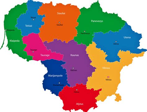 Lithuania regions map