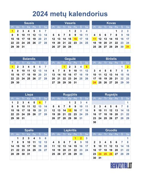 Mokesčių kalendorius 2024