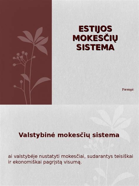 Mokesčių sistema
