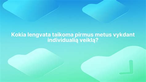 Mokesčiai vykdant individualią veiklą