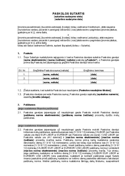 Mokestinės paskolos sutartis