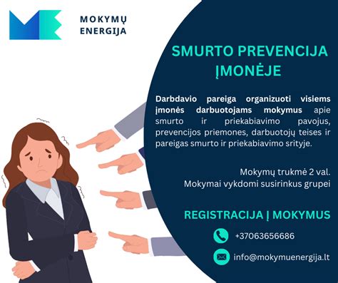 Mokymai smurto ir priekabiavimo prevencijos tema