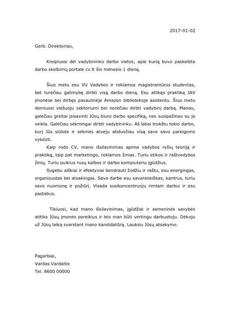 Motyvacinis laiškas