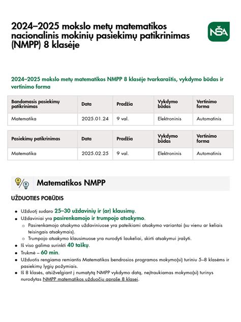 NMPP testų pavyzdys