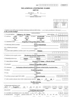 Nelaimingo atsitikimo darbe tyrimo schema