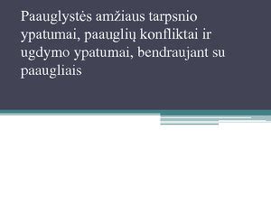 Paauglystės ypatumai