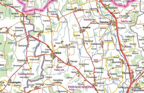 Pasvalio rajono žemėlapis