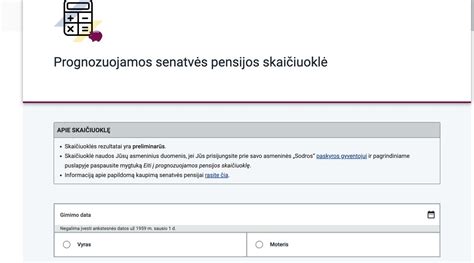 Pensijos Skaičiuoklė