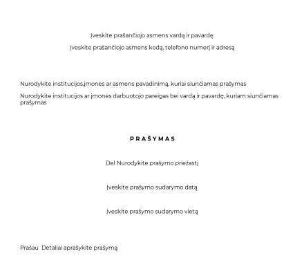 Prašymo forma
