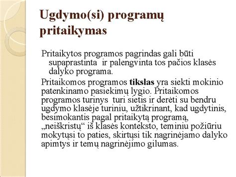 Pritaikytos ugdymo programos