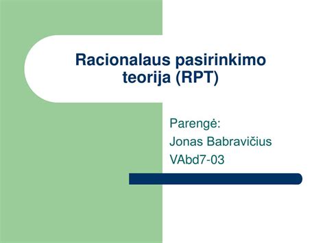 Racionalaus pasirinkimo teorija