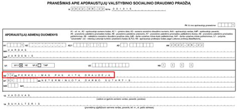 SAM pranešimo forma