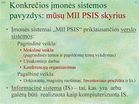 SPIS sistemos pavyzdys