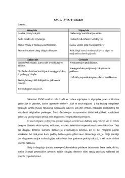 SWOT analizės pavyzdys