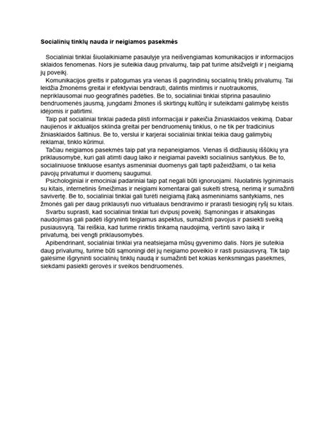 Socialinių tinklų nauda