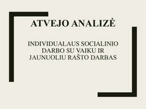 Socialinio darbo atvejo analizė