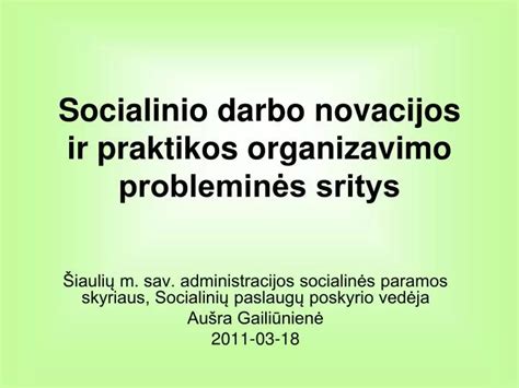 Socialinio darbo sritys
