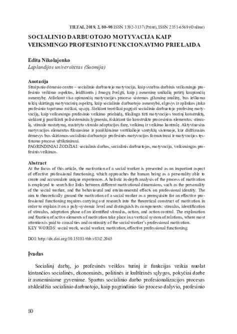 Socialinio darbuotojo motyvacija