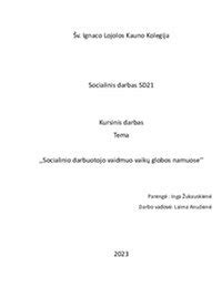 Socialinio darbuotojo veikla nakvynės namuose