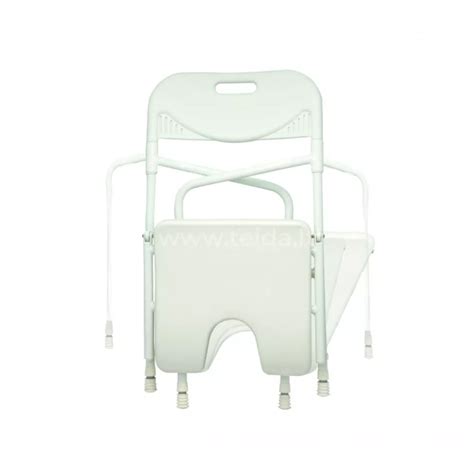 Sulankstoma dušo kėdė su atlošu ir porankiais