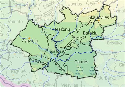 Tauragės rajono žemėlapis