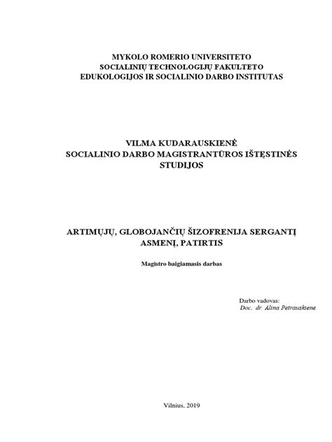 VU socialinio darbo studijos