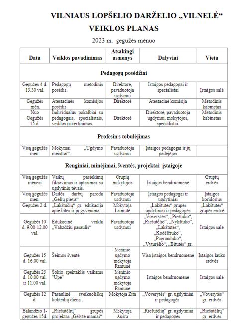 Vaikų dienos centro veiklos schema